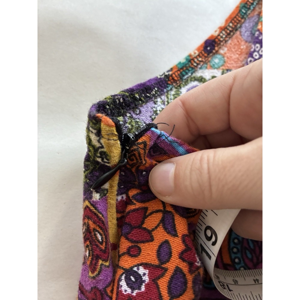 Patchwork Printed Jumpsuit Women's Medium Boho Si… - image 7